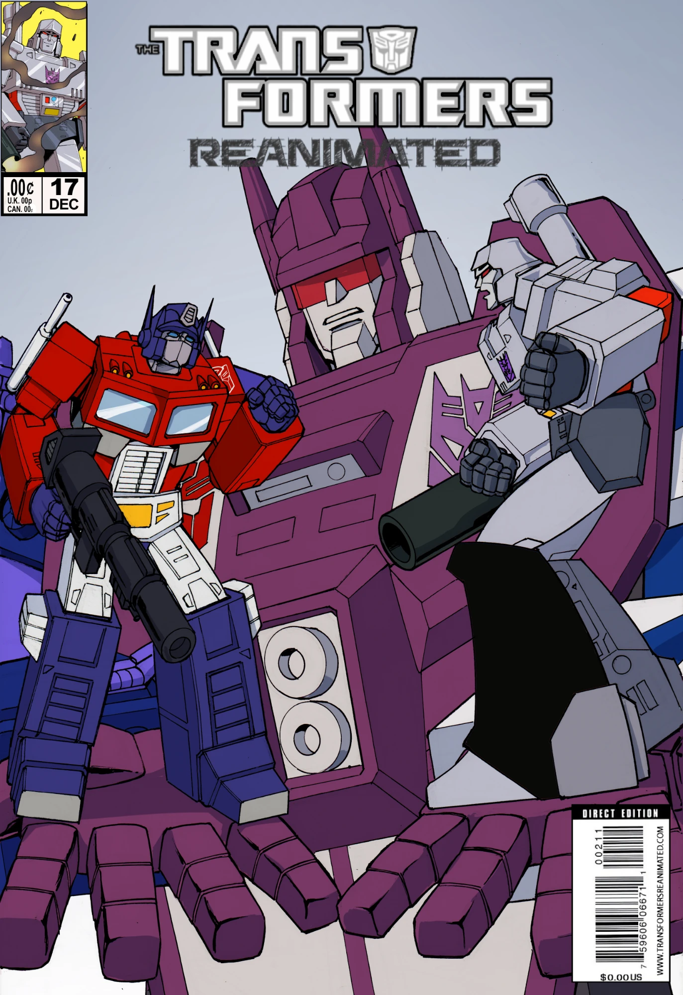 Transformers comic cover with Optimus Prime and Megatron