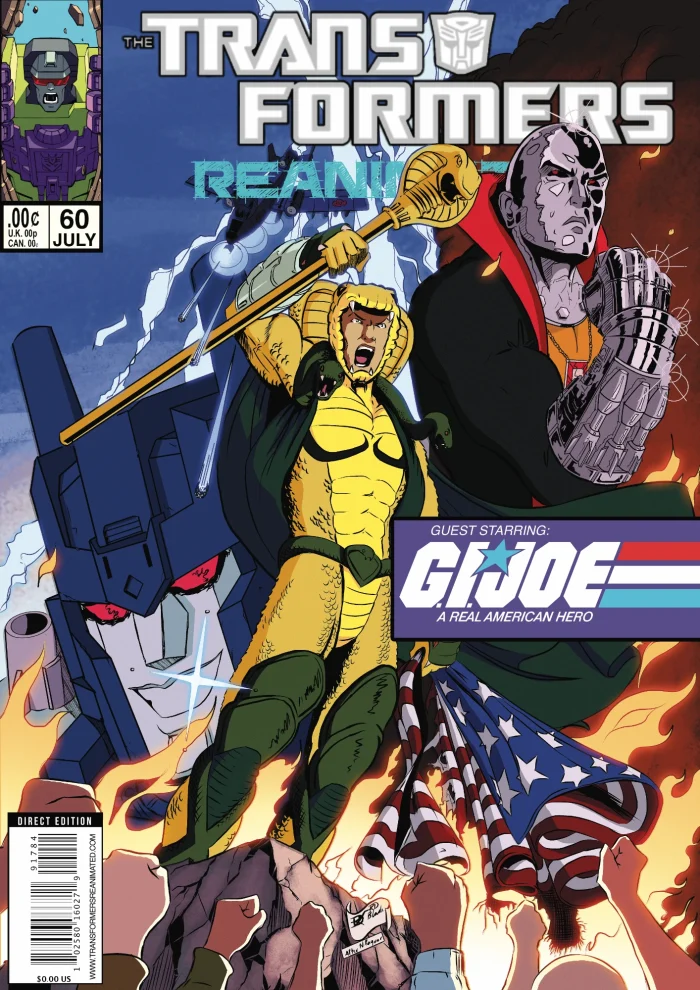 Comic Book Cover for Transformers featuring G.I. Joe